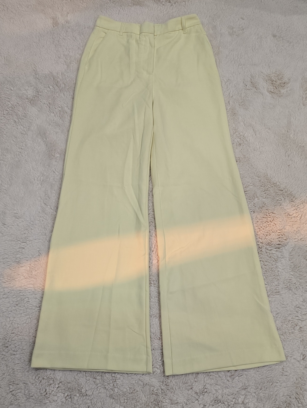 Maeve Pale Yellow Wide-Leg Dress Pants